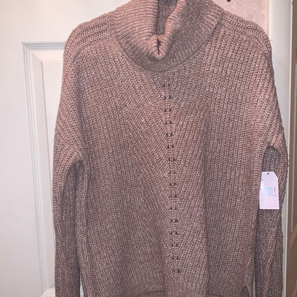 NWT Light Pink Cowl Neck Tunic Sweater Size Small